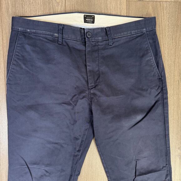 J.Crew 484 Slim-Fit Broken-in Chino Pants Mens 33x32 Blue Cotton Twill Zip Fly - Picture 6 of 9